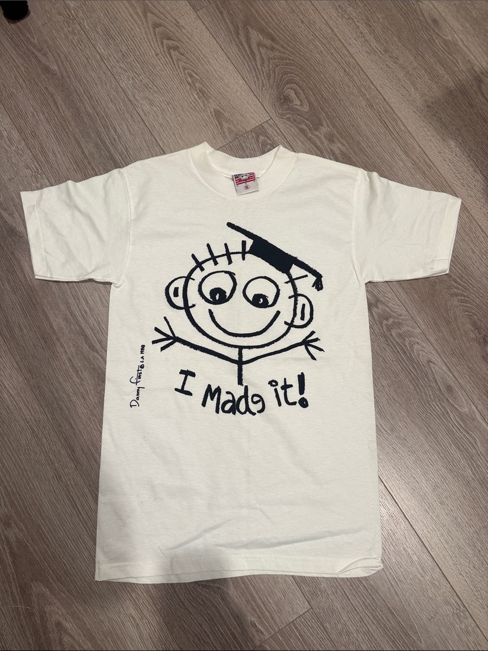 Danny First T-shirt I Made It Graduation White Size Small